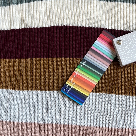 EUC Madewell Thompson Cream Multicolor Striped Sweater Size L - Picture 7 of 12